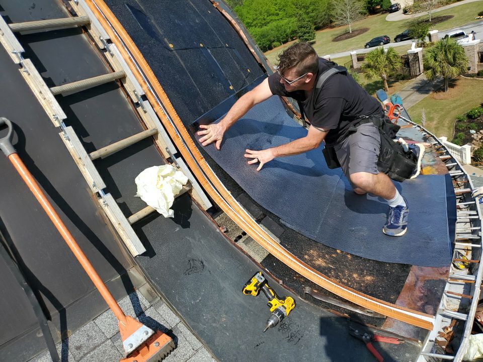 Estate roof replacement in progress — GAF Timberline HDZ Mission Brown installation