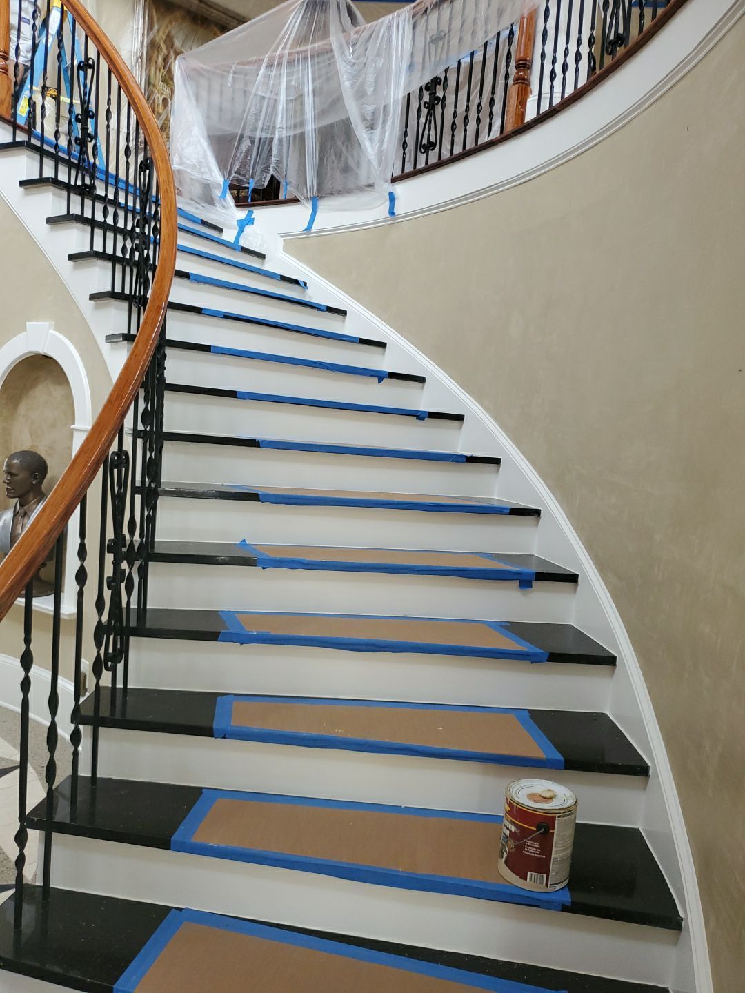 Luxury estate roof nearing completion — Mission Brown shingles and copper