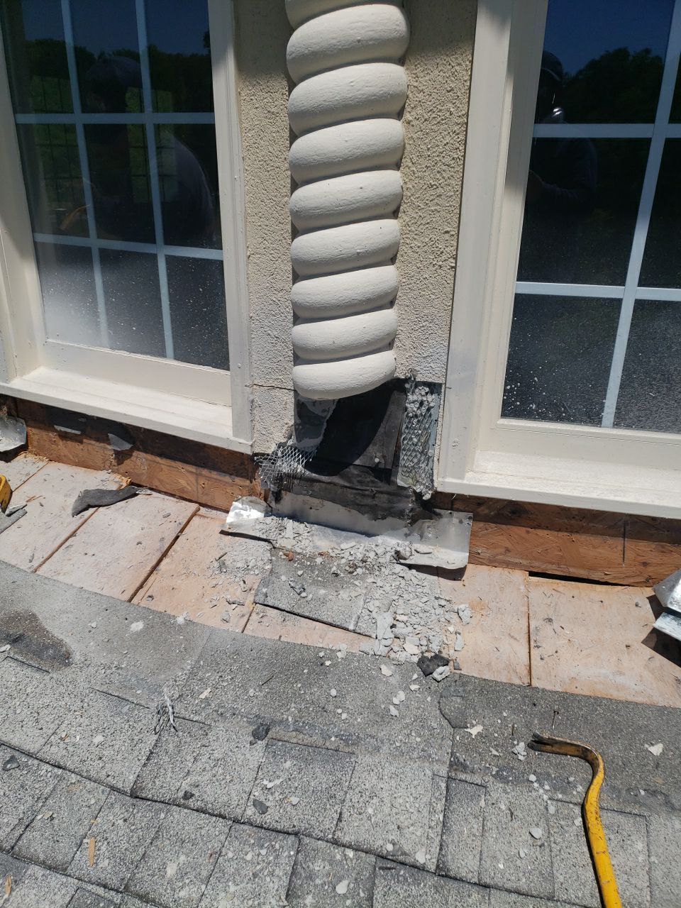 Estate home — stucco and copper flashing interface work